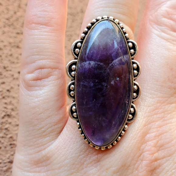 New Amethyst Lace 925 Silver Statement Ring. - Picture 4 of 12